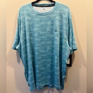 NWT Spyder Swim Rash Guard Surf Sand Sun UPF 30 Short Sleeve Blue Camo Size XXL